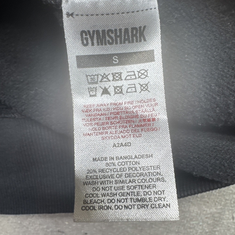 Gymshark Black Crewneck Sweatshirt Logo‎ Front Athleisure Streetwear Small - Picture 6 of 9